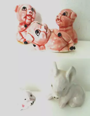 Vintage Lot 5 Ceramic Miniature Pig Figures Taiwan • $9.99