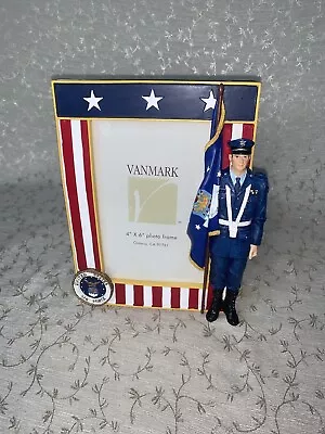 Vanmark USAF 4x6 Photo Frame  American Heroes FlagSeal Red White Blue Soldier • $24.99