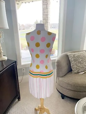 Vintage 60’s  Hand Painted Dress Sleeveless Polka Dot Halloween Flapper • $22