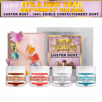 Get Pumped For 2022 New Year's Luster Dust Edible Paint Pack C (4 PC SET) • £22.46