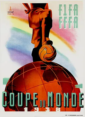 $14.99 • Buy 1938 World Cup - Promotional Advertising Poster