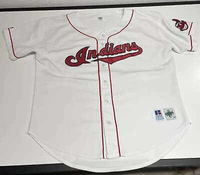 VTG Russell Authentic Cleveland Indians MLB Baseball Jersey SIZE 52 • $79.99