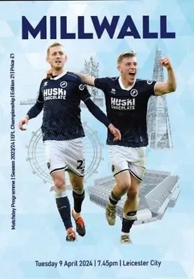 Millwall V Leicester Matchday Football Programme 23/24 • £1.45