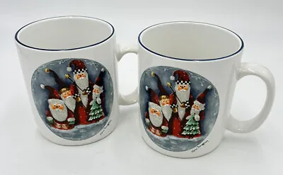 Elaine Thompson Vintage Christmas 1997 Mug Cup Set 2 Ceramic • $29.99