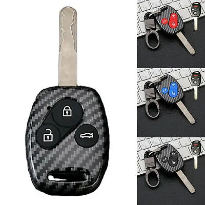 Carbon Fiber Car Key Fob Case Cover Fit For HONDA ACCORD CIVIC CRV FIT RIDGELINE • $14.96