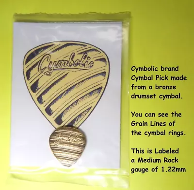 Bronze Cymbal Metal GUITAR PICK Cymbolic ROCK  MEDIUM  Cymbal Pick • $19.99