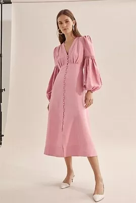 Country Road Gathered Sleeve Midi Dress • $120