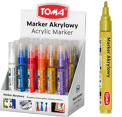£3.95 • Buy Acrylic Paint Marker Pens Permanent For Stone Leather Fabric Plastic 22 Colours!