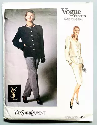 Vogue Paris Original Yves St Laurent  #1836  Un-cut/complete  Sz 10 • $18