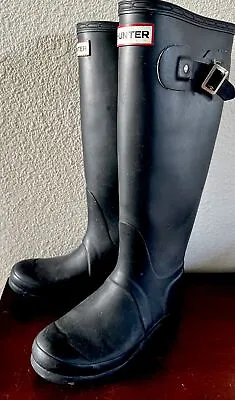 Hunter Women's Tall Rain Boots Matte Black Size 5M FX0909 • $14
