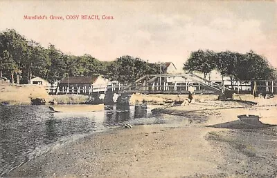 EAST HAVEN CT ~ MANSFIELD'S GROVE BRIDGE & VARIOUS BUILDINGS ~ 1910s • $11.49