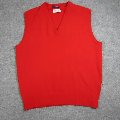 Mark Shale Lambswool Sweater Vest Mens 44 (Large) Red V-Neck McGeorge • $24.99