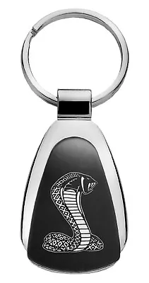 Mustang Cobra Black Teardrop Shaped Key Chain Fob Ring Logo Official Licensed • $15.99