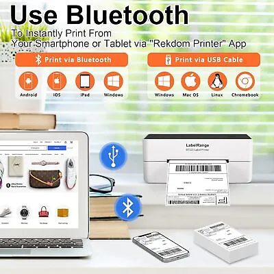 Bluetooth Thermal Shipping Label Printer LabelRange BT320 Can Print From IPhone • $41.99