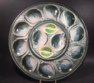 Oyster Majolica Master Oyster Platter St. Clement France 12 Oysters 2 Lemon • $250