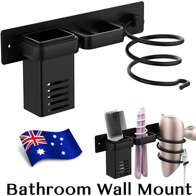 Bathroom Wall Mount Hair Dryer Holder Hair Straightener Stand Storage Rack NEW • $25.40