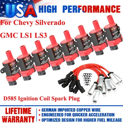$119.99 • Buy D585 Ignition Coil Spark Plug Pack For Chevy Silverado GMC LS1 LS3 4.8 5.3L 6.0L