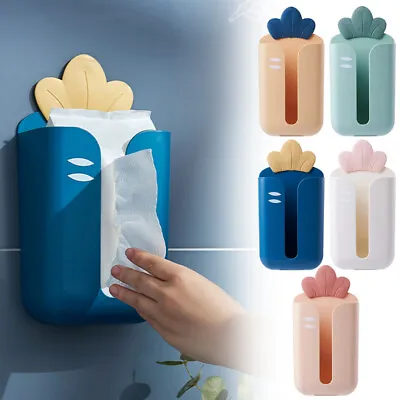 $16.58 • Buy Tissue Box Holder Wall Mounted Toilet Paper Storage Organizer Dispenser Case
