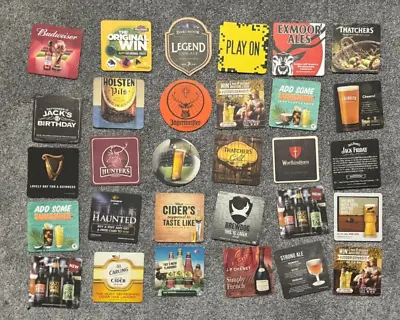 Pack Of 30 Brand New Unused Assorted Beer Mats / Coasters • £5.39