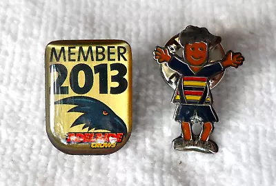 2013 Adelaide Crows Member Badge +  Crows Afl 'save The Children' Badge • $16