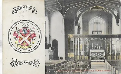 Rare Genuine Vintage Heraldic Postcardcoat Of Arms Abergavenny 1906 • £3.99