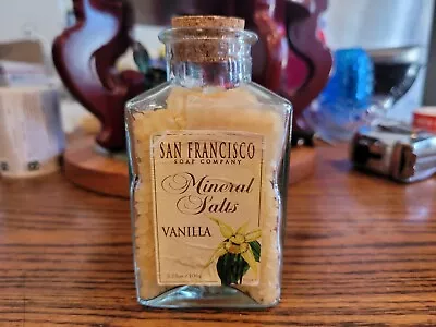 Vintage Glass Three Sides Bottle With Cork San Francisco Soap Mineral Salt... • $10