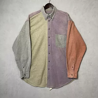 Vintage Woolrich Shirt Mens Large Chamois Color Block Made In USA 90s Heavy Rare • $59.99