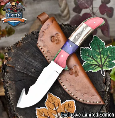 CSFIF Custom Skinner Knife W/Gut Hook AUS-8 Steel Mixed Material Tactical • $0.99