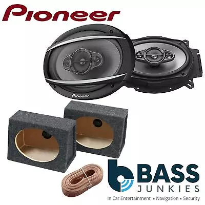 £102.99 • Buy Pioneer 6x9  4-Way 900 Watts A Pair Speakers With Grey 6x9 Boxes And Cable