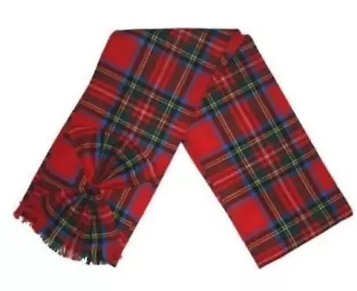 Scottish 100% Wool Tartan Ladies Mini Sash With Rosette - Royal Stewart • £14.95