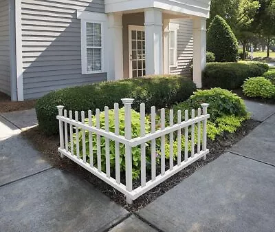 No Dig Vinyl Corner Picket Unassembled Accent Fence 42  X 30  White • $40.59