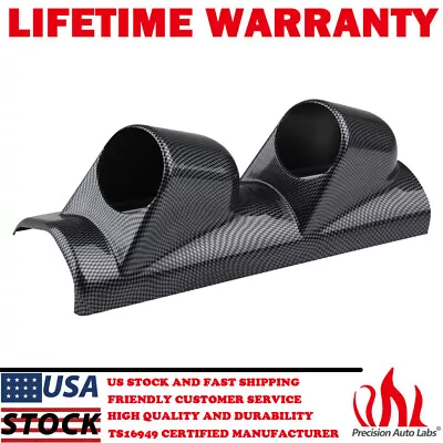 Universal 2  52mm Left Driver Carbon Fiber A Pillar Pod Dual Hole Gauge Holder • $13.99