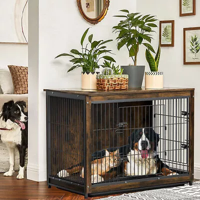 $149.96 • Buy Small To Jumbo Dog Crate Wooden Kennel Rustic Sofa Table 3 Way Usage Pet Cage
