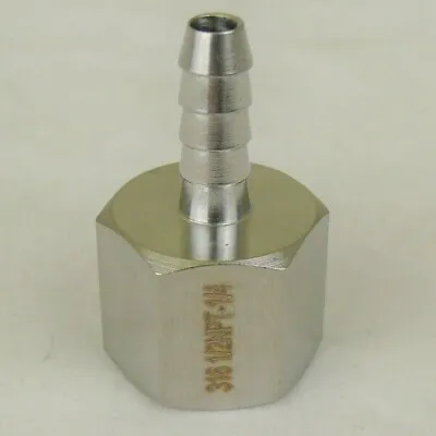 316 Stainless Steel 1/4  Hose Barb To 1/2  Female NPT SS Fitting Pipe USA Seller • $8.95