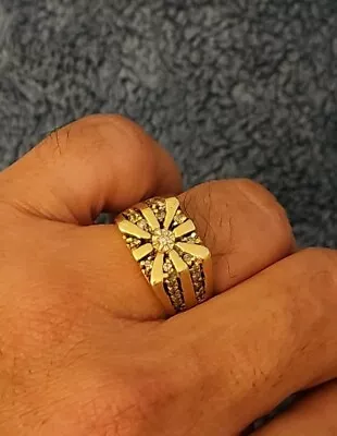 10K Gold Vintage Diamond Starburst Ring 7.3 Grams(Sz9-9:5) • $249.99