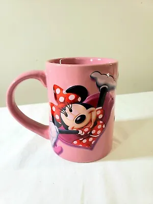 Disney Mug Jerry Leigh Minnie Mouse Pink Hearts 4.5  Ceramic 3D Coffee Mug Cup  • $19.99