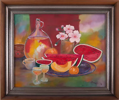 Vintage Modernist Oil On Canvas  Fruits  • $120