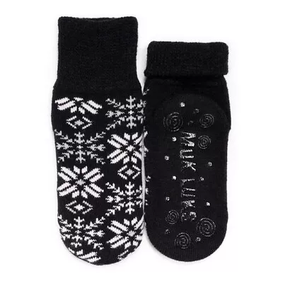 Muk Luk Women's Thermal Slipper Socks-BLACK-Tog Rating 3.0 Shoe Size 6-10-NEW • $14.99