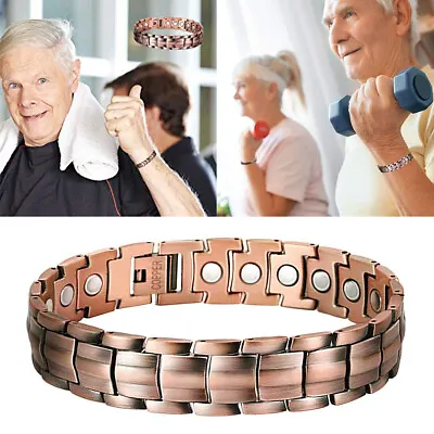 £8.99 • Buy Mens Strong Bio Magnetic Healing Therapy Bracelet For Arthritis Pain Relief