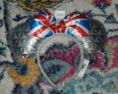 NEW Disney Parks Epcot Spaceship Earth United Kingdom Flag Minnie Mouse Ears  • $38