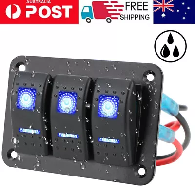 3 Gang Switch Panel Dual USB Car Marine Boat LED Power Socket 12V&24V Waterproof • $25.59