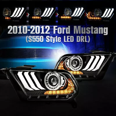 Headlights For 2010-2014 Ford Mustang S197 Sequential Turn Signal S550 LED DRL • $249.99