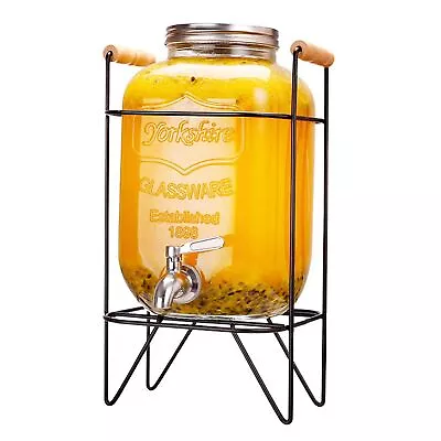 1 Gallon Drink Dispenser Glass Beverage Dispenser With Stand Leak Proof Stain... • $41.49