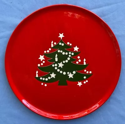 Waechtersbach Red Christmas Tree Round Chop Cake Plate Serving Platter Excellent • $24.95