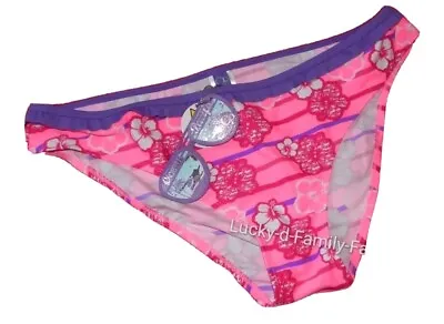 NEW Ocean Pacific Pink Fluopink Stripe Bikini Bottoms Briefs Size 18 Orig £17.99 • £7