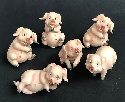 £30.32 • Buy 1998 Summit Collection Pig Figure Lot Of 6 Statue Figurine Happy Farm Animal Vtg