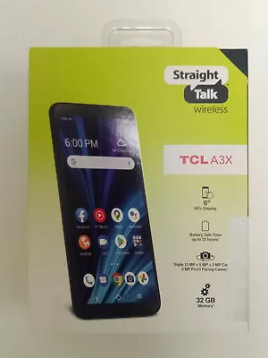 TCL A600DL A3X 6  32GB Storage 3GB RAM Black LTE Straight Talk Prepaid • $39.99