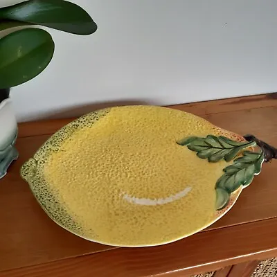 Laura Ashley Large Lemon Platter Fruit Dish Hand Painted Textured Decorative • £20