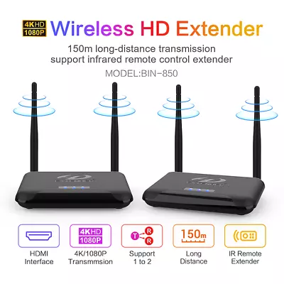 Wireless HD Extender 150m Long Distance Transmit 4K For Home Indoor Conferences • $161.62