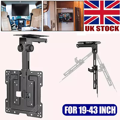 19 -43  Folding Ceiling TV Wall Mount Bracket Tilt Swivel For Caravan Motorhome • £21.99